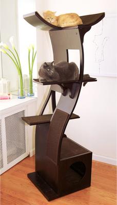 Show full view: The Refined Feline Lotus 69-in Cat Tree, Espresso slide 4 of 5