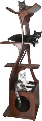 Show full view: The Refined Feline Lotus 69-in Cat Tree, Mahogany slide 3 of 5