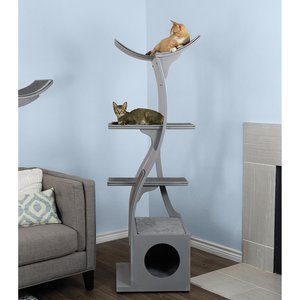 The Refined Feline Lotus 69-in Cat Tree, Smoke