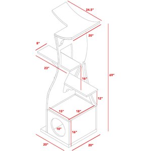 The Refined Feline Lotus 69-in Cat Tree, Smoke