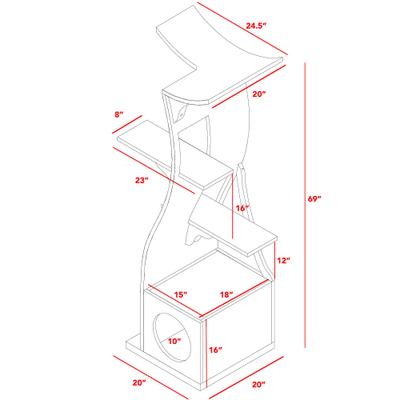 Show full view: The Refined Feline Lotus 69-in Cat Tree, Smoke slide 2 of 5