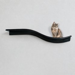 The Refined Feline Lotus Branch Wall Mounted Cat Wall Shelf, Ebony
