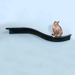 The Refined Feline Lotus Branch Wall Mounted Cat Wall Shelf, Espresso