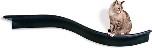 Show full view: The Refined Feline Lotus Branch Wall Mounted Cat Wall Shelf, Espresso slide 3 of 5