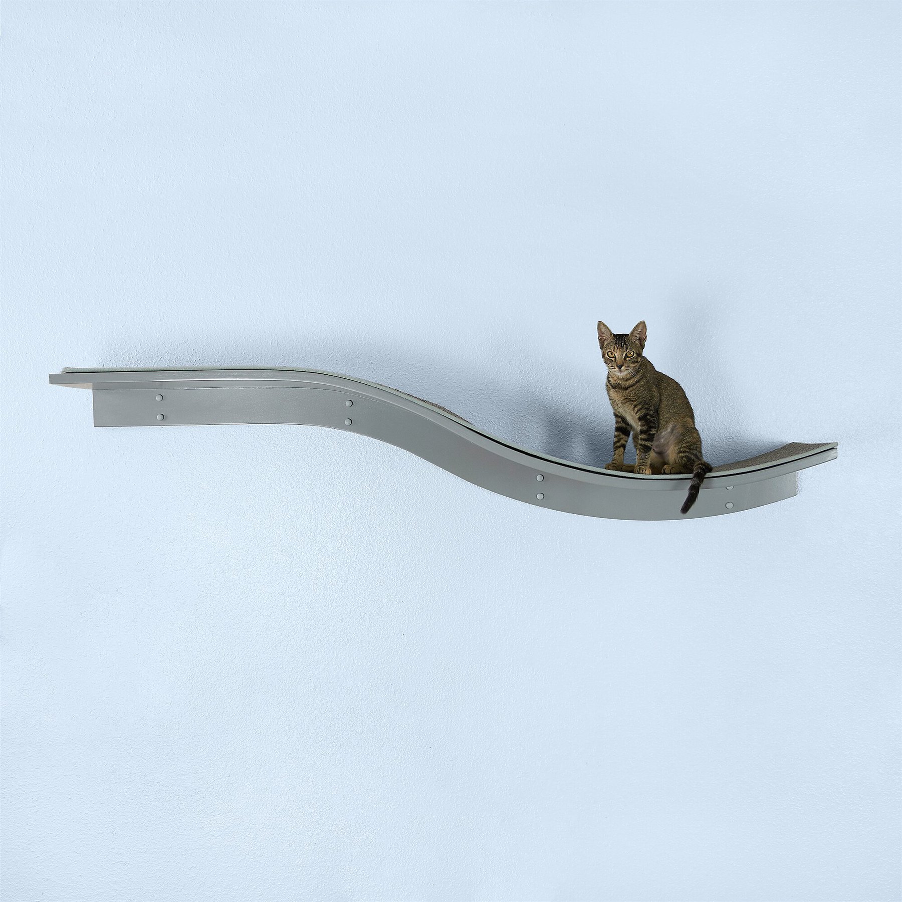 The Refined Feline Lotus Branch Wall Mounted Cat Wall Shelf, Smoke