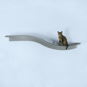 The Refined Feline Lotus Branch Wall Mounted Cat Wall Shelf, Smoke