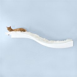 The Refined Feline Lotus Branch Wall Mounted Cat Wall Shelf, White