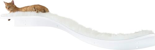 Show full view: The Refined Feline Lotus Branch Wall Mounted Cat Wall Shelf, White slide 3 of 6