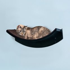 The Refined Feline Lotus Leaf Wall Mounted Cat Wall Shelf, Espresso