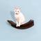 Show in main carousel: The Refined Feline Lotus Leaf Wall Mounted Cat Wall Shelf, Mahogany slide 1 of 6