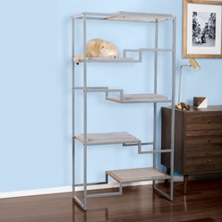 The Refined Feline Metropolitan 62-in Faux-Fur Cat Tree & Condo, Grey & Brown