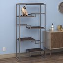 The Refined Feline Metropolitan 62-in Faux-Fur Cat Tree & Condo, Grey with Black