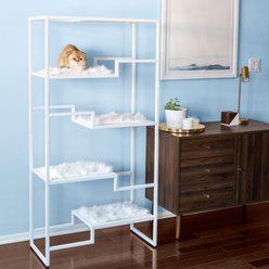 The Refined Feline Metropolitan 62-in Faux-Fur Cat Tree & Condo, White