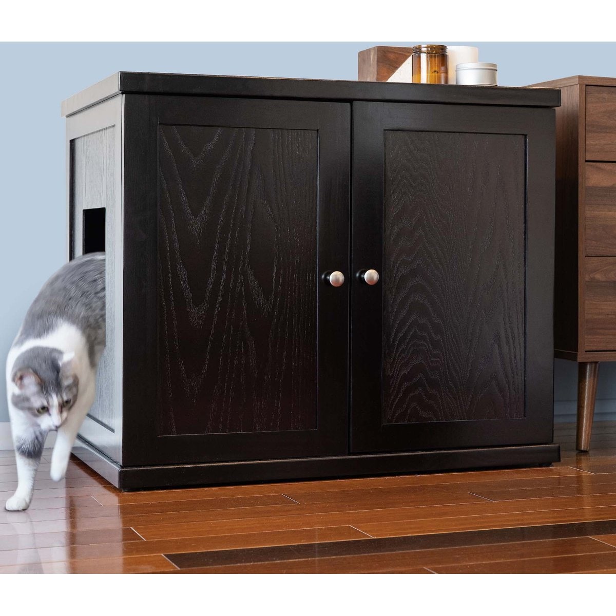 The Refined Feline Refined Deluxe Cat Litter Box, Espresso, X-Large