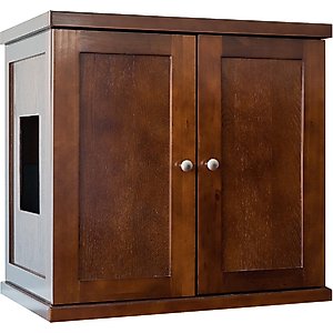 The Refined Feline Refined Deluxe Cat Litter Box, Mahogany, Large