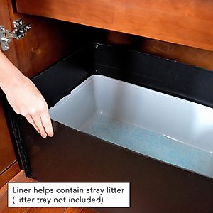 The Refined Feline Refined Deluxe Cat Litter Box, Mahogany, Large