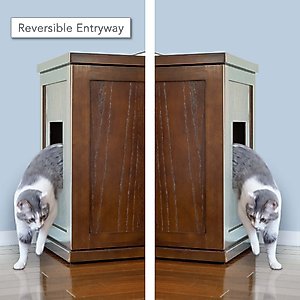 The Refined Feline Refined Deluxe Cat Litter Box, Mahogany, Large