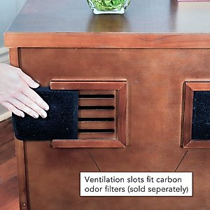 The Refined Feline Refined Deluxe Cat Litter Box, Mahogany, Large