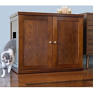 The Refined Feline Refined Deluxe Cat Litter Box, Mahogany, X-Large