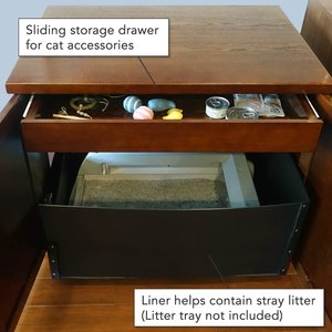 The Refined Feline Refined Deluxe Cat Litter Box, Mahogany, X-Large