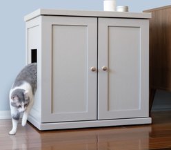 The Refined Feline Refined Deluxe Cat Litter Box, Smoke, Large