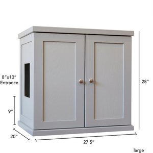 The Refined Feline Refined Deluxe Cat Litter Box, Smoke, Large
