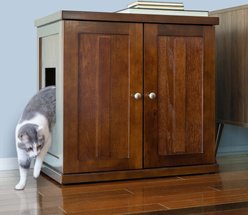 The Refined Feline Shaker Deluxe Cat Litter Box, Mahogany, Large