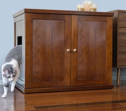 The Refined Feline Shaker Deluxe Cat Litter Box, Mahogany, X-Large