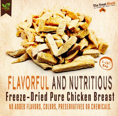 Show full view: The Treat Shack 100% Real Chicken Breast Freeze-Dried Dog Treats, 1-lb bag slide 4 of 8