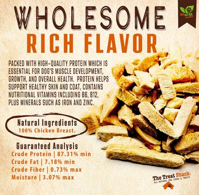 Show full view: The Treat Shack 100% Real Chicken Breast Freeze-Dried Dog Treats, 1-lb bag slide 5 of 8