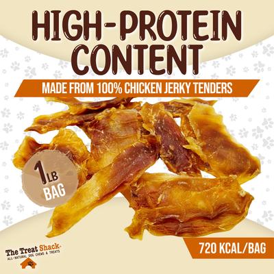 Show full view: The Treat Shack 100% Real Chicken Jerky Breast Tenders High-Protein Adult Dehydrated Dog Treats, 1-lb bag slide 4 of 9