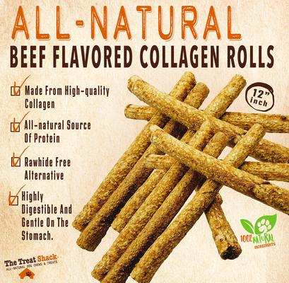 Show full view: The Treat Shack 12-in Beef Crunchy Rolls Dog Treats, 6 count slide 4 of 10