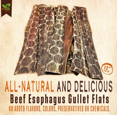 Show full view: The Treat Shack 12-in Beef Esophagus Gullet Flats Dog Treat, 20 count slide 3 of 8