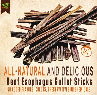 Show full view: The Treat Shack 12-in Beef Esophagus Gullet Sticks Dog Treat, 10 count slide 4 of 9