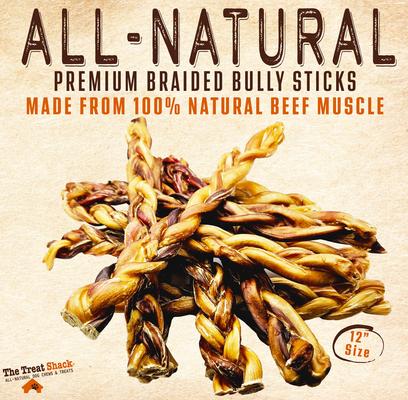 Show full view: The Treat Shack 12-in Braided Bully Sticks Dog Treats, 12 count slide 4 of 10