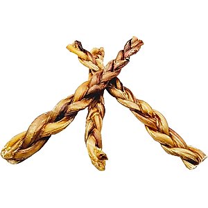 The Treat Shack 12-in Braided Bully Sticks Dog Treats, 3 count