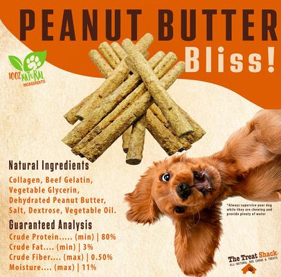 Show full view: The Treat Shack 12-in Peanut Butter Crunchy Rolls Dog Treats, 3 count slide 5 of 10