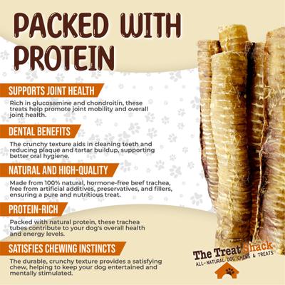 Show full view: The Treat Shack 12-in Whole Beef Trachea Tubes Natural Dog Chew Treats, 8 count slide 5 of 9