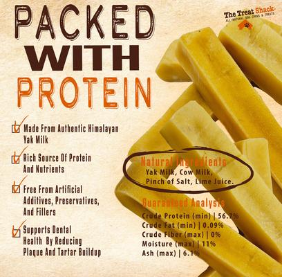 Show full view: The Treat Shack 3 to 4-in Himalayan Yak Cheese Dog Chew Treats, Small, 1-lb bag slide 6 of 10