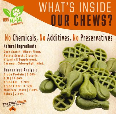 Show full view: The Treat Shack 3 to 4-in Mint Dental Dog Treats, Medium, 8-oz bag slide 5 of 10