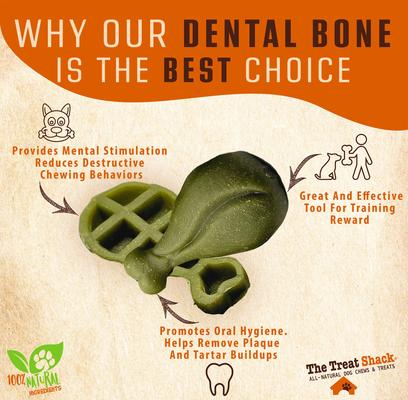 Show full view: The Treat Shack 3 to 4-in Mint Dental Dog Treats, Medium, 8-oz bag slide 6 of 10