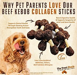 The Treat Shack 3-in Beef Kebob Sticks Hard Chew Dog Treats, 24 count slide 2 of 9