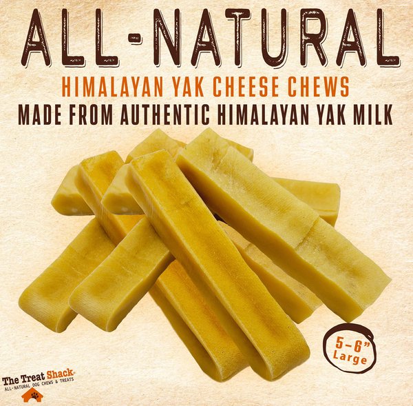 Show full view: The Treat Shack 5 to 6-in Himalayan Yak Cheese Dog Chew Treats, Large, 8-oz bag slide 4 of 10