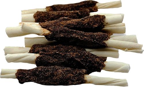 Show full view: The Treat Shack 5-in Beef Wrapped Rawhide Twist Dog Treat, 24 count slide 3 of 9