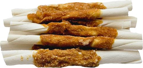 Show full view: The Treat Shack 5-in Chicken Wrapped Rawhide Twist Dog Treat, 24 count slide 3 of 9