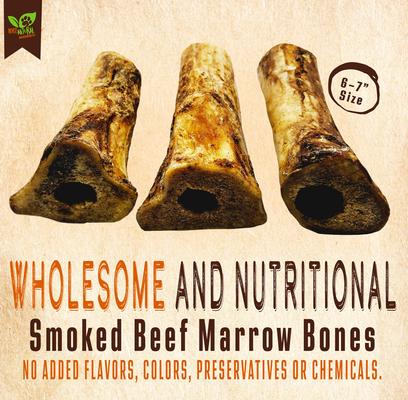 Show full view: The Treat Shack 6-7-in Smoked Beef Marrow Bone Dog Treat, 3 count slide 4 of 10