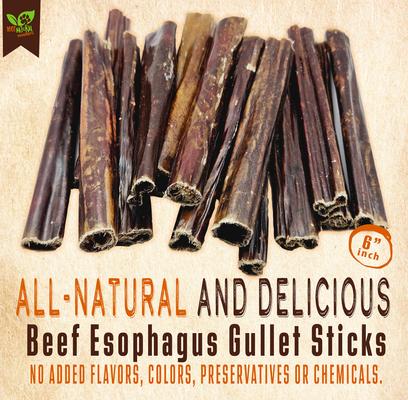 Show full view: The Treat Shack 6-in Beef Esophagus Gullet Sticks Dog Treat, 15 count slide 4 of 10