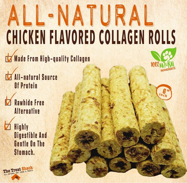 Show full view: The Treat Shack 6-in Chicken Crunchy Rolls Dog Treats, 6 count slide 4 of 10
