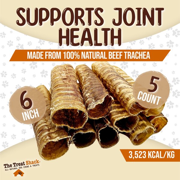 The Treat Shack 6-in Whole Beef Trachea Tube Wrapped with Gullet Crunchy Duo Natural Dog Chew Treats