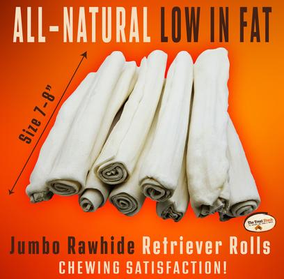 Show full view: The Treat Shack 7 to 8-in Retriever Rolls Rawhide Dog Treats, 30 count slide 4 of 10